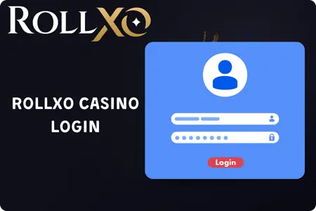 RollXO Casino login screen with username and password fields