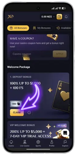 Choose a bonus card RollXO