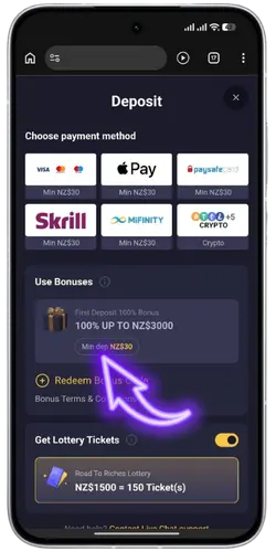 Make the minimum deposit RollXO